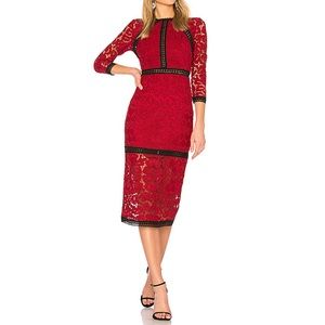 Alexis red lace dress, S, NWT